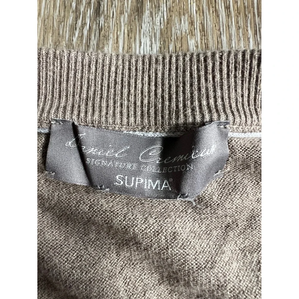 Daniel Cremieux‎ Signature Supima Cotton Argyle Sweater Vest Tan Grey Mens M